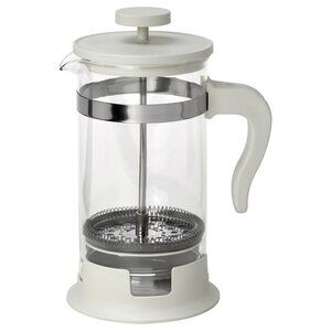 IKEA UPPHETTA French press coffee maker, glass stainless steel, off-white